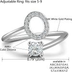 Haoze Initial Letter Ring for Women Girls Silver Stackable Alphabet Rings with Initial Adjustable Crystal Inlaid Initial Rings Bridesmaid Gift - Image 2